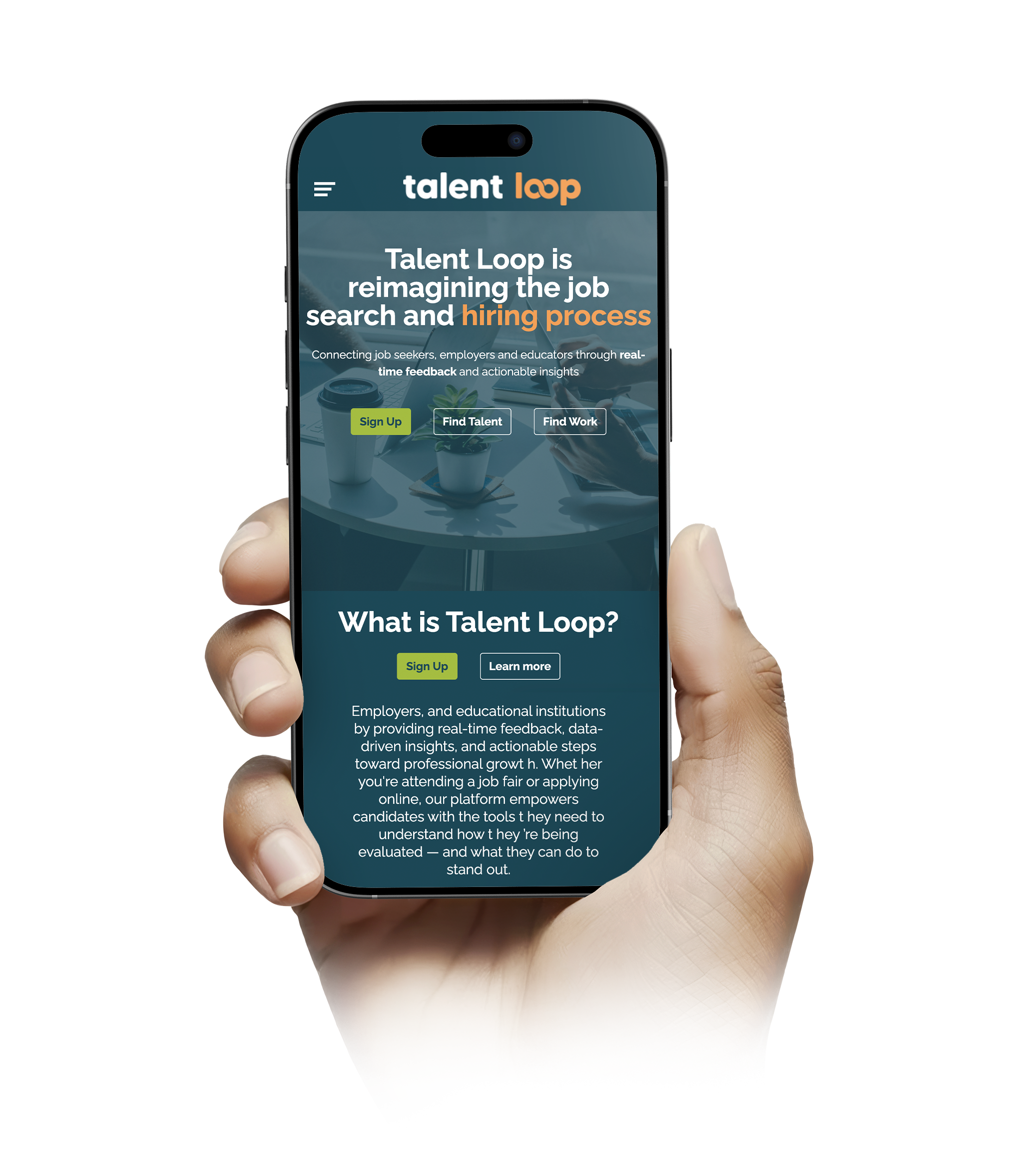 Laptop showing Talentloop Dashboard